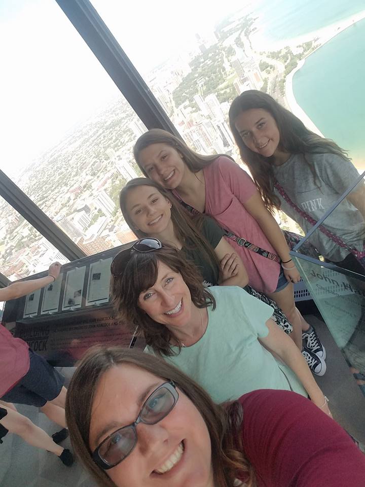 my nieces and I at the Observation Deck in the Windy City on our family trip to Chicago