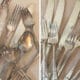Before and after silver flatware