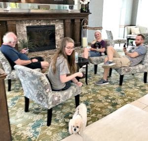 Families Hanging with their dogs at the Hilton Garden inn Valdosta