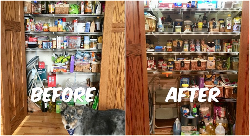 before and after pantry organization