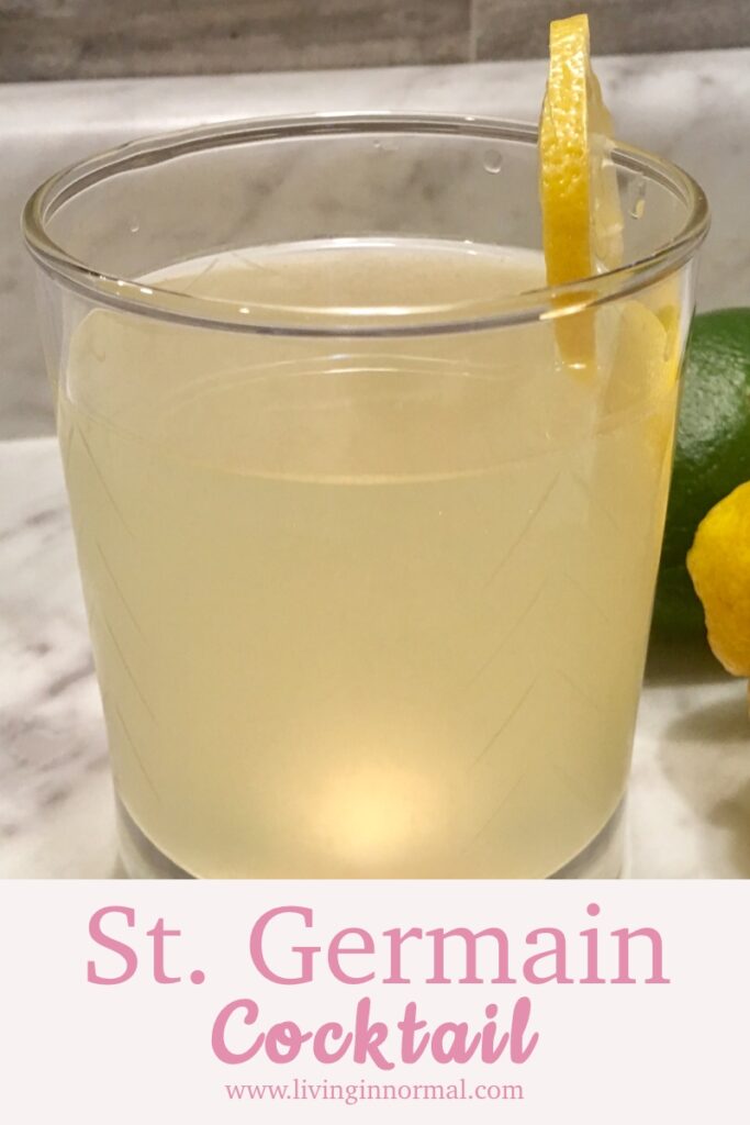 St. Germain Cocktail with Hendrix Gin Pinterest Image