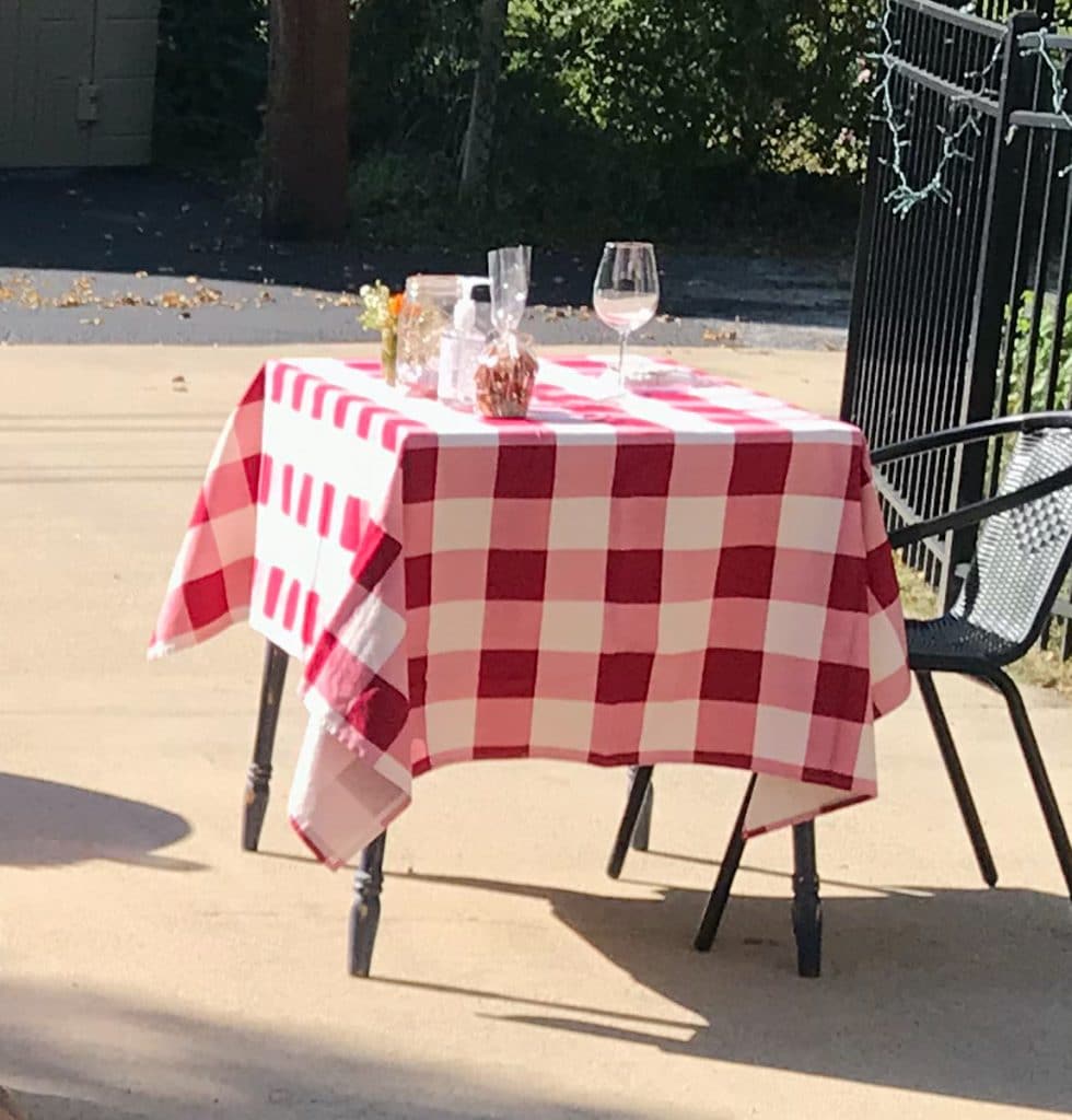 table from outdoor party