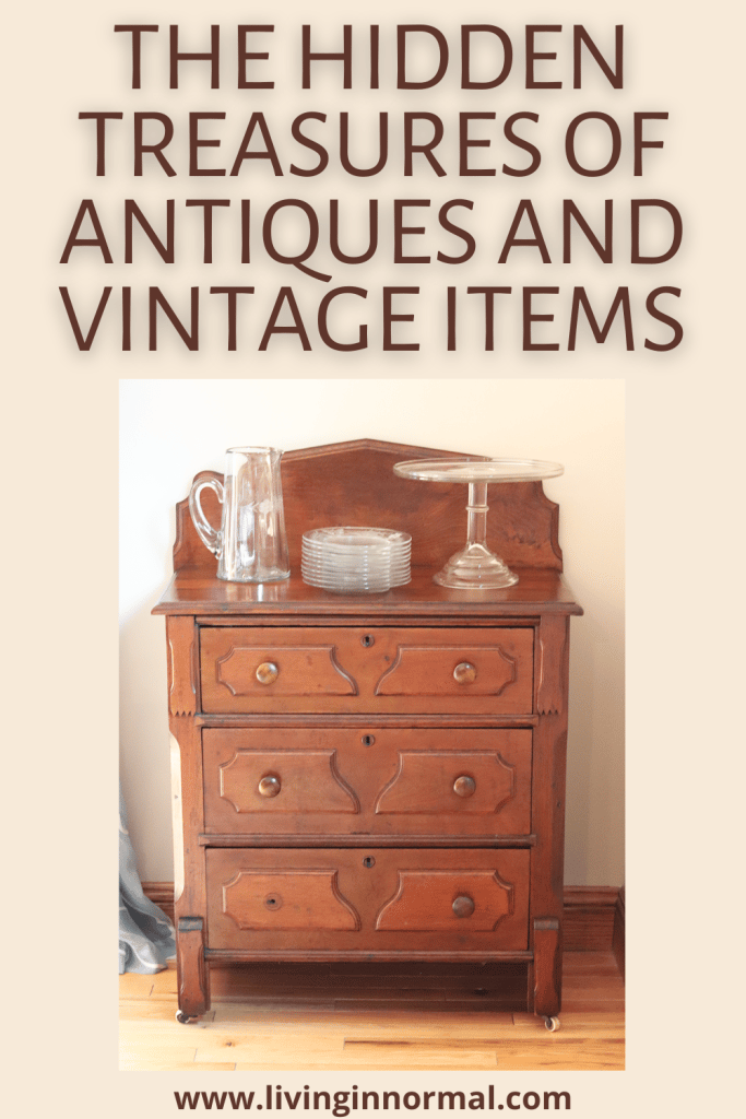 pinterest image with antique chest