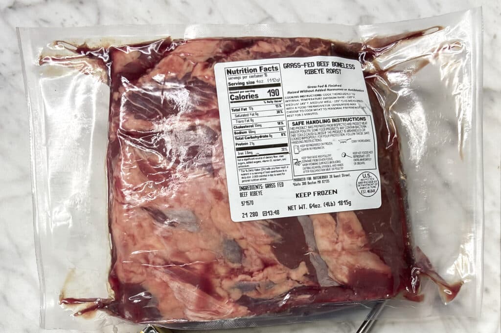 a picture of the meat still in package and it says grass-fed beef