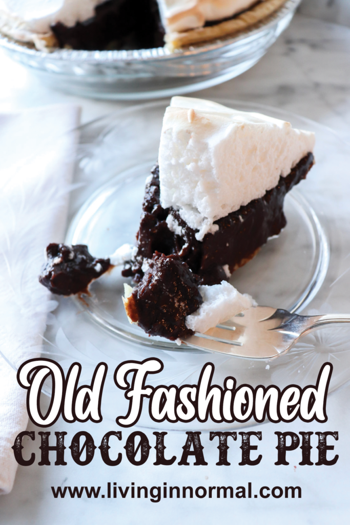 Pinterest image for old fashioned chocolate pie.