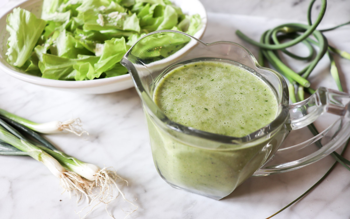 Easy Garlic Scape Salad Dressing Recipe