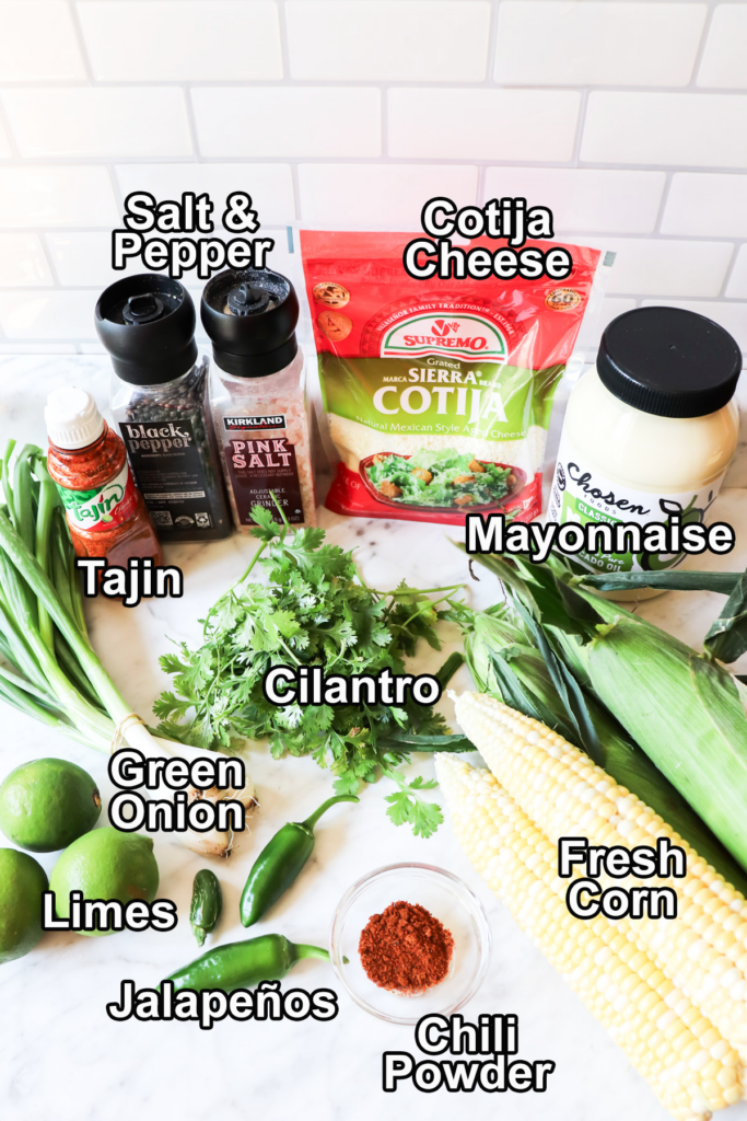 Ingredients on the counter with labels.